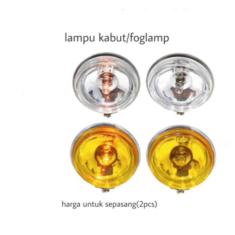 LAMPU SOROT FOG LAMP HALOGEN BULAT ISI 2PCS