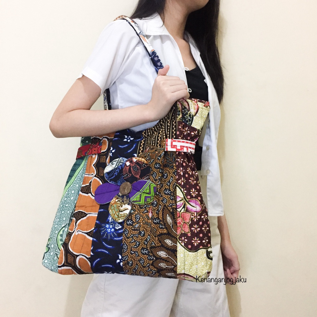 ARUM TOTE BAG |  COD Premium Tas Totebag Batik Kain Perca Jinjing Tenteng Etnik Oleh Oleh Jogja Kera