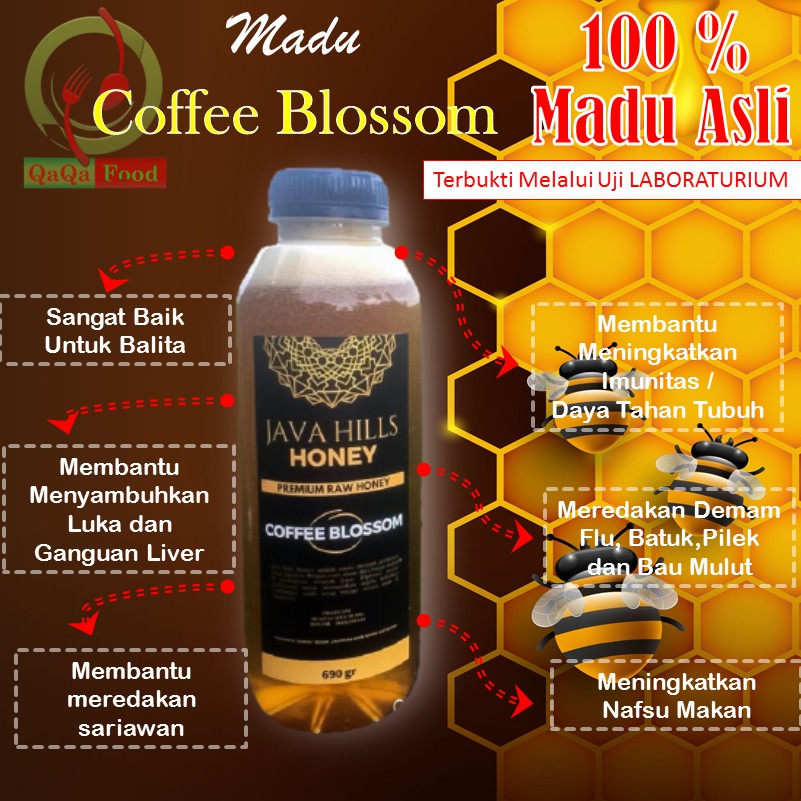 

Madu Asli Murni 100% Alami Mentah Nektar Kopi Coffee Blossom Raw Honey Obat Herbal Diet 650 Gram