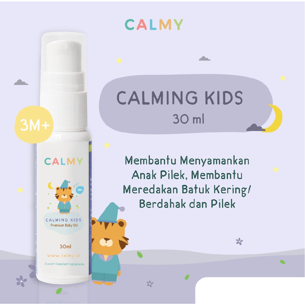 CALMY Calming Kids 30ml - Pereda Demam, Pilek dan Gejala Flu Anak Tanpa Obat dan Membantu Bayi Tidur Lebih Nyenyak