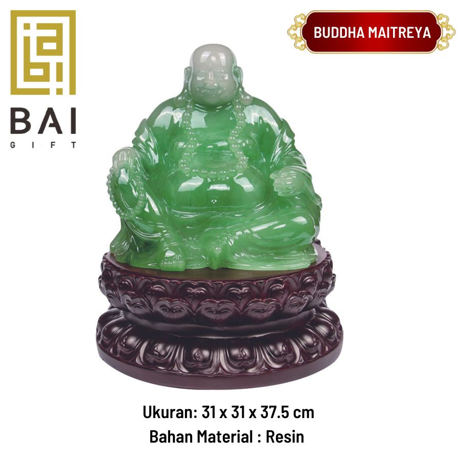 BAI GIFT Patung Budha Maitreya Pajangan Dewa Rejeki Maitreya Patung Maitreya Hoki