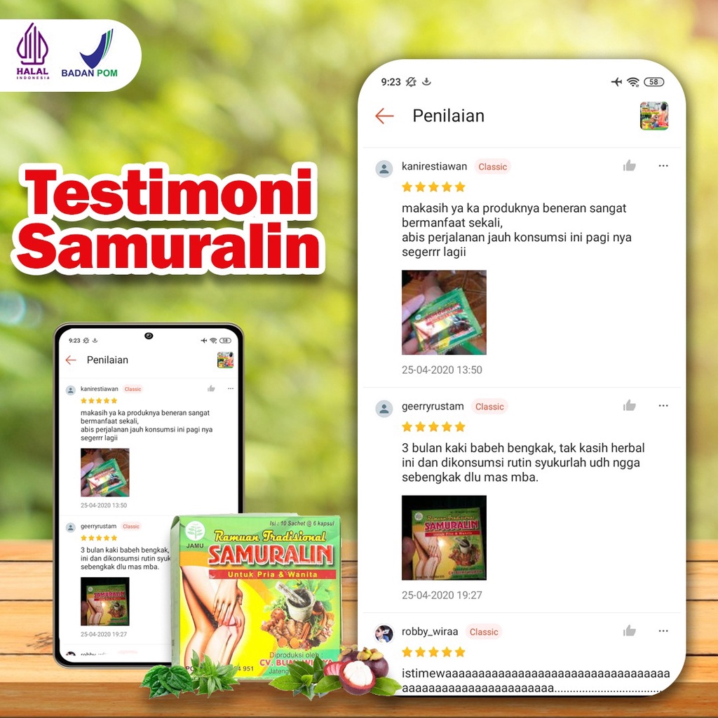 Samuralin - Herbal Nyeri Sendi Asam Urat Pegal Linu Reumatik Sakit Pinggang Punggung Jamu Encok Kesemutan Isi 50 Kapsul-8