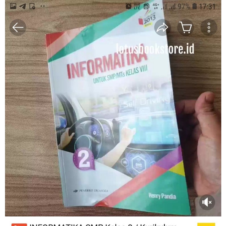 buku Informatika kelas 8 SMP Erlangga original