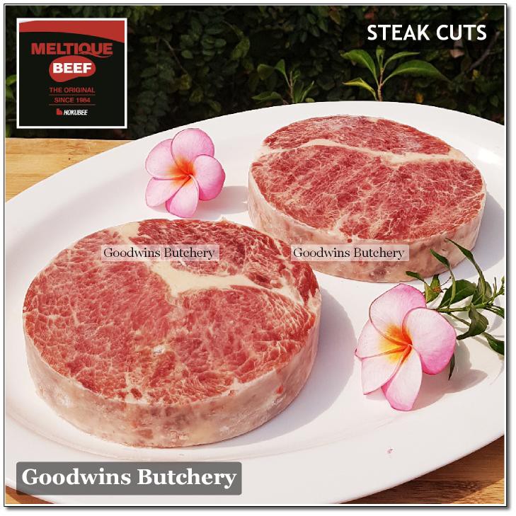 

250g 1pc beef STEAK 3/4" 2cm Australia MELTIQUE MELTIK Hokubee RIBEYE CUBEROLL SCOTCH FILLET frozen
