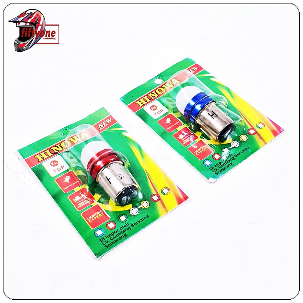 Lampu Rem LED Motor Matic Bebek Bulat Kapsul Merah Dan Biru Variasian