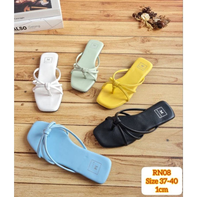 ABBUSHOES RN 08 flat jepit silang kaleza 1cm