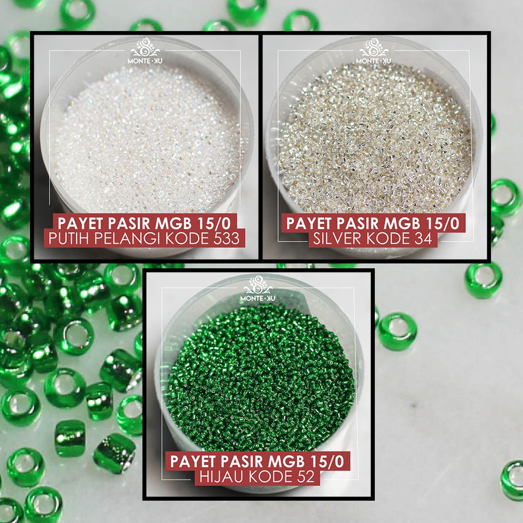 Manik Mote Payet Pasir Bulat Jepang MGB 15/0 1,5mm Per Pon Monte Payet Jahit Matsuno Glass Beads
