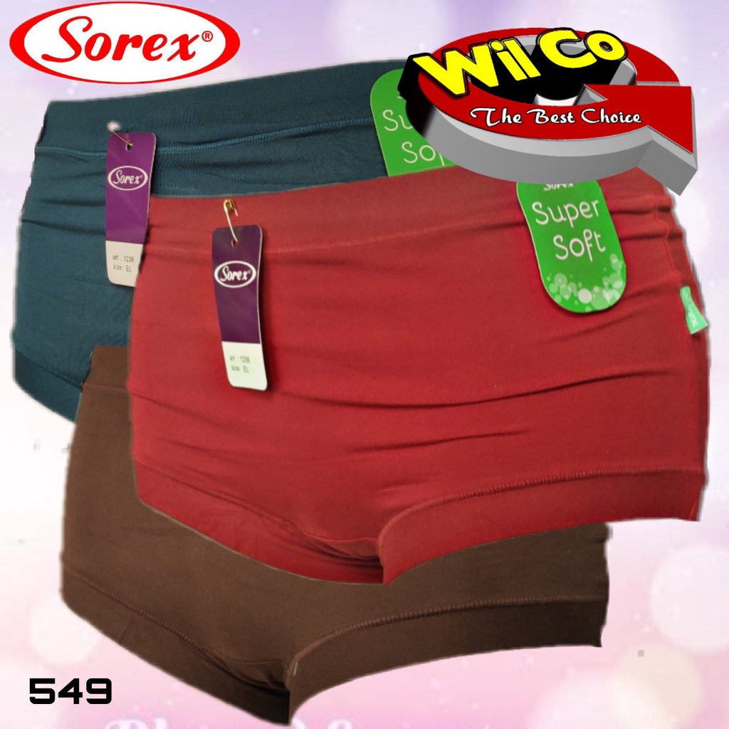 K549S - (HARGA PER 6 PCS) CELANA DALAM WANITA PAKAIAN WANITA PAKAIAN DALAM SOREX SIZE M  - XXL MULTYCOLLOR