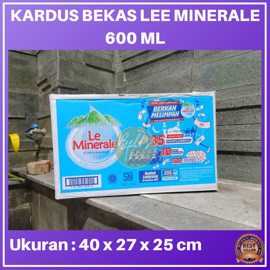 Kardus Bekas Le Minerale 600ml/dus bekas/kardus bekas/kardus packing/dus packing