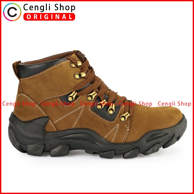 SEPATU BOOT CASUAL JIM JOKER PRIA ORIGINAL KULIT ASLI COKLAT JJ18