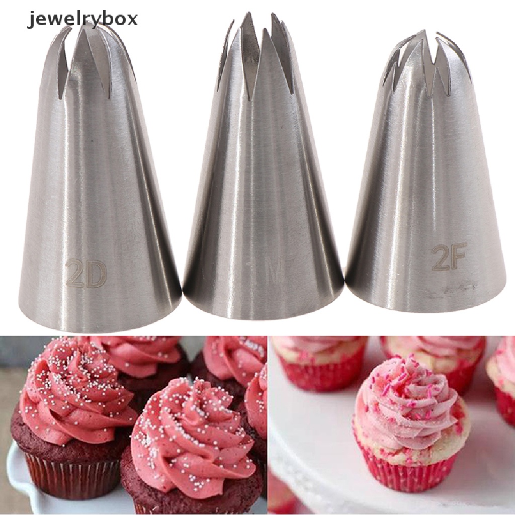 (jewelrybox) 1 Set Spuit Piping Bahan Stainless Steel Ukuran Medium Untuk Dekorasi Kue