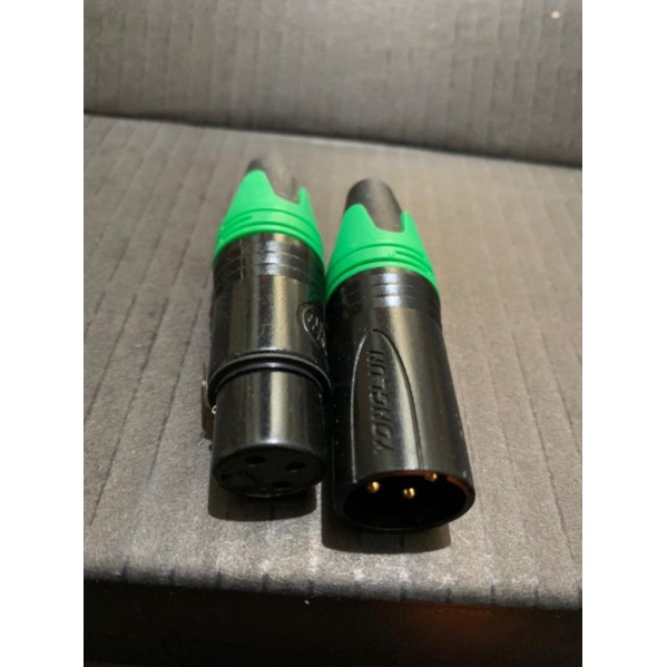 audio Jack XLR Canon/soket sepasang (hijau)