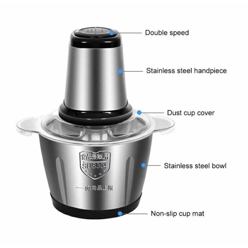 Alat Food Meat Processor stainless Penggiling Daging Penggilingan Penghancur Gilingan Chopper Copper/Alat Penggiling Bumbu/Penggiling Daging/Food Chopper Terlaris/Food Processor/Alat Penggiling Bumbu Food