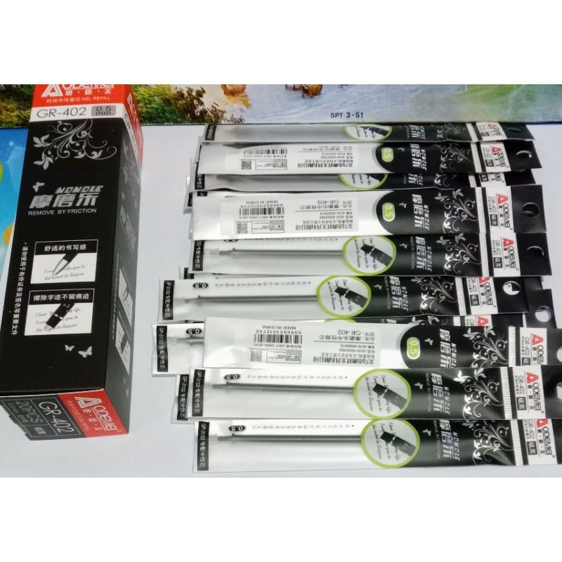 

3 pics Refill pulpen hapus 0,5 tinta hitam gel /isi ulang pulpen hapus