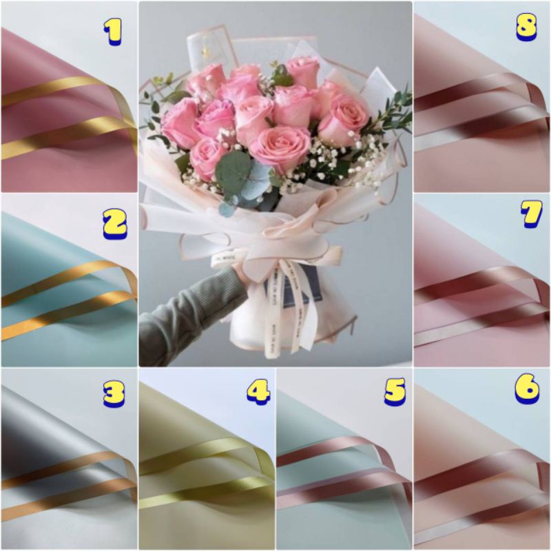 

Kertas Buket List Emas Flower Wrapping Free Packing Paper Variasi List Gold Part 4 Kertas Bouquet Line Color Gold Cellophane