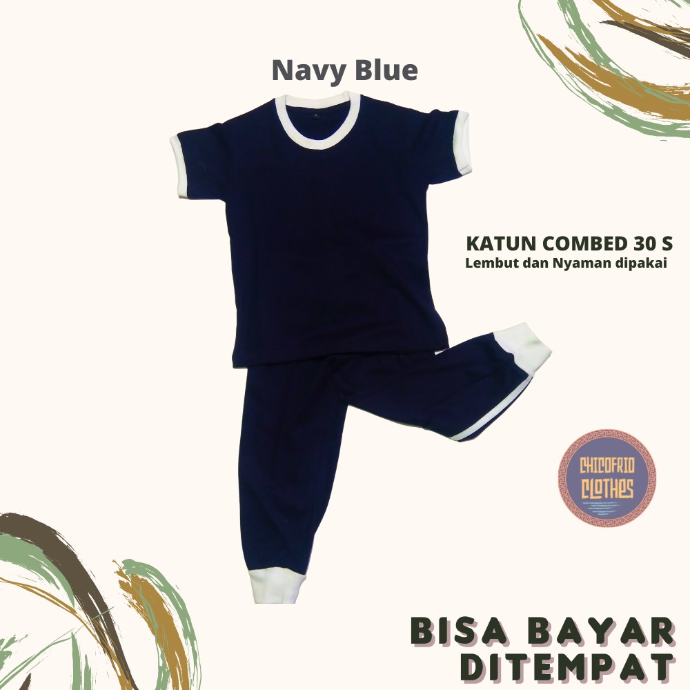 Baju Setelan Stelan Anak Laki Laki Perempuan Baju Tidur Distro Polos Anak Umur  2 - 12 Tahun