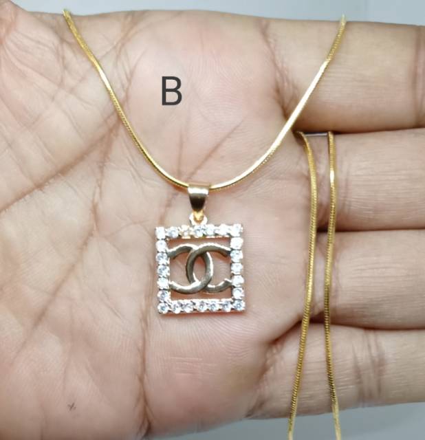 AC7  kalung xuping wanita lapis emas model belut 45 cm