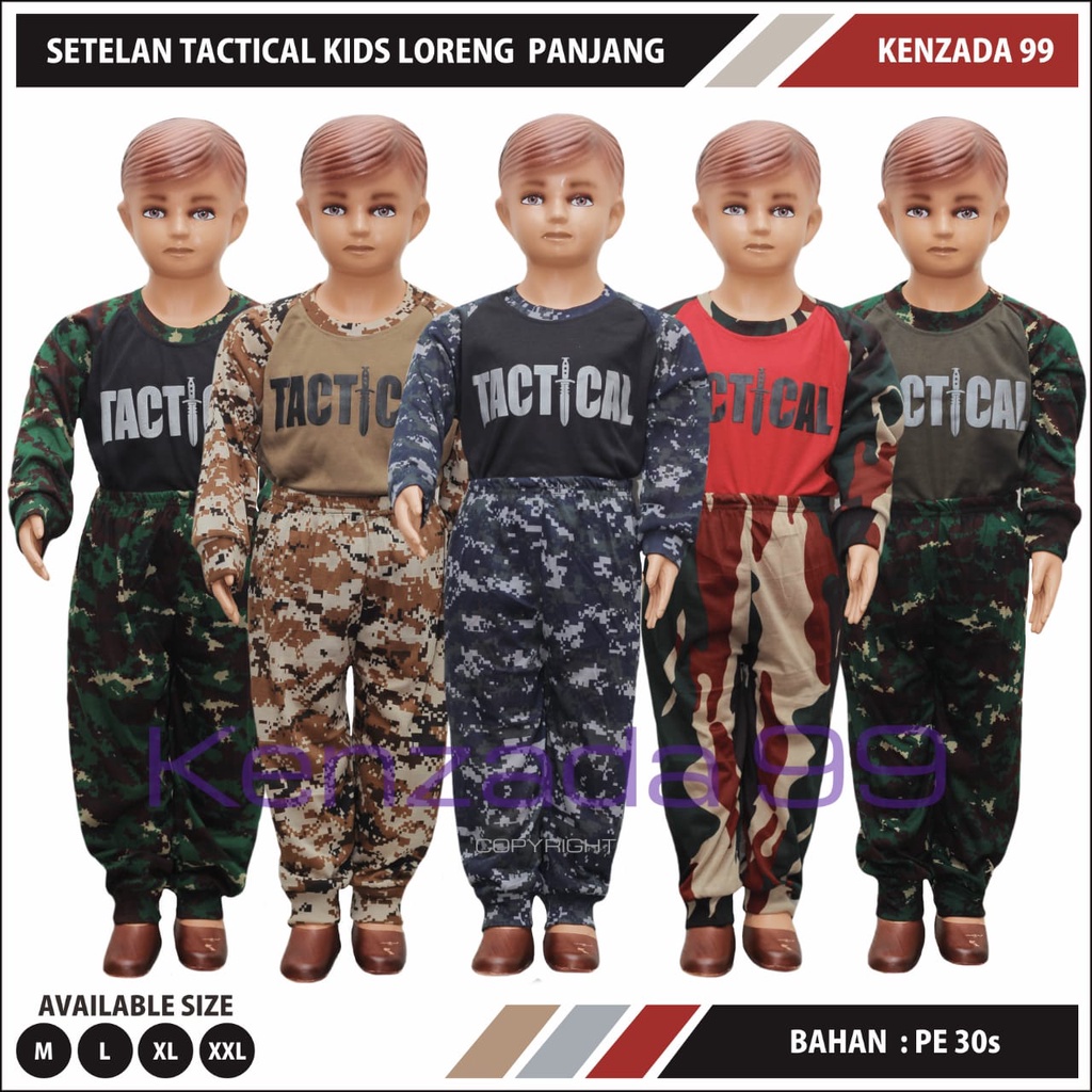 [COD] SETELAN KAOS ANAK TACTICAL LORENG LENGAN PANJANG