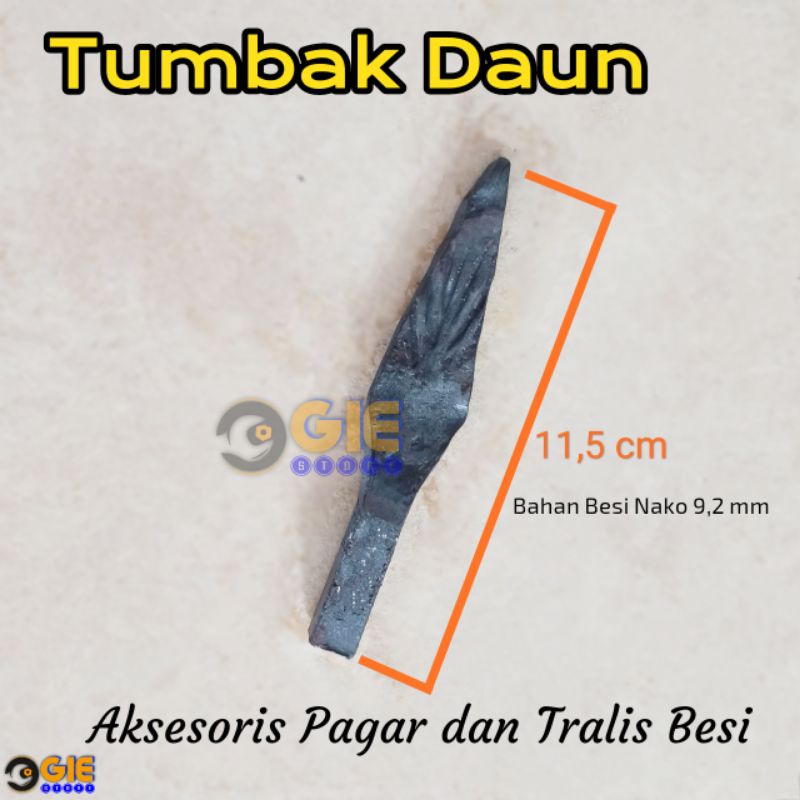 Ornamen Tumbak Nako Daun Aksesoris Pagar dan Tralis besi tempa