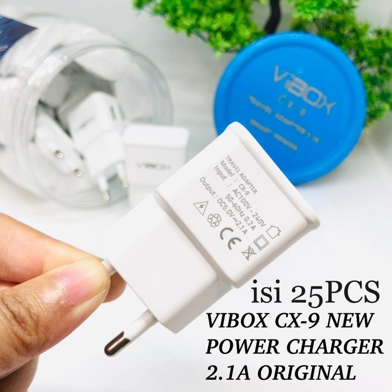 PROMO TRAVEL ADAPTER VIBOX CX-9 2.4A BATOK CHARGER SMART ID FULL IC INSIDE 1TOPLES ISI 25PCS