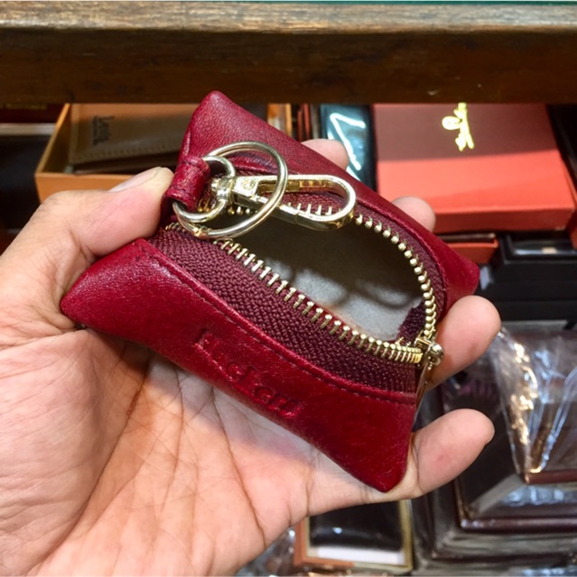 Dompet gantungan kunci kendaraan bahan kulit model sleting tengah #dompet #dompetkunci #tempatkunci #gantungankunci
