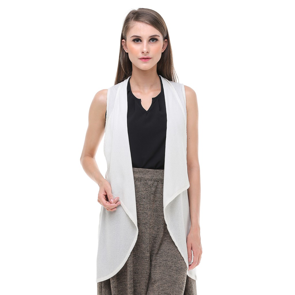 Armand Vest Rompi Rajut - Putih