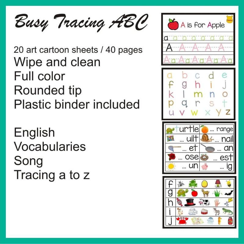 

Wipe and Clean Busy Tracing ABC Binder