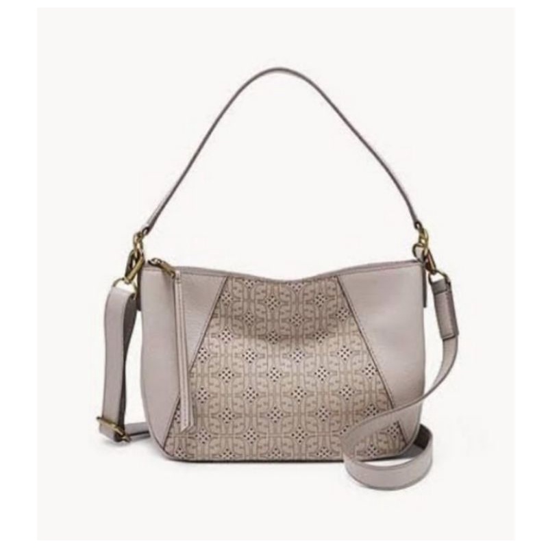 tas wanita Fossil skylar cross body grey tone bag grey