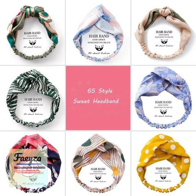 grosir  Bando bandana kait silang import isi 6 pcs.