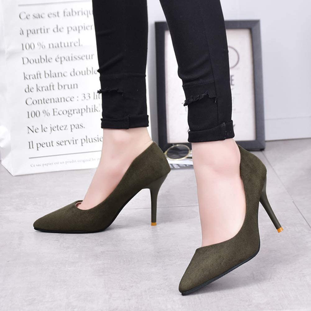 RYS - Pointed Toe Sepatu Korea Hak Suede Runcing Kantoran/Pesta - Ori Import