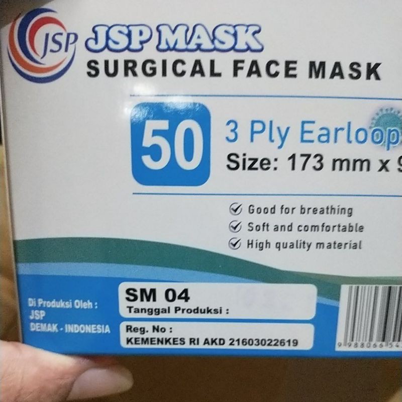 Masker medis 3ply karet isi 50 pcs free 5bh cantolan hijab Kemenkes RI.