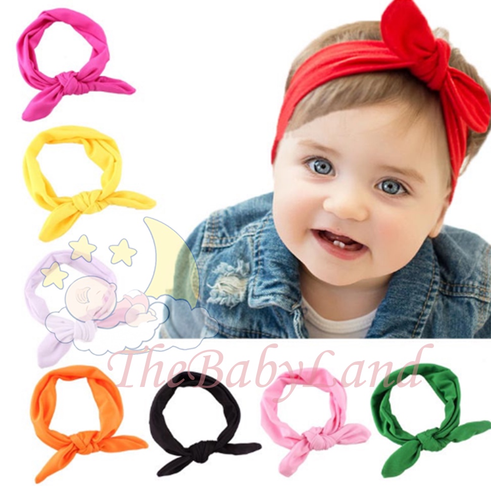 [1KG 120PCS] Babyland Bandana Anak / Bando Anak / Bandana Bayi / Bando Bayi / Headband Anak / Bandana Pita Polos Kelinci