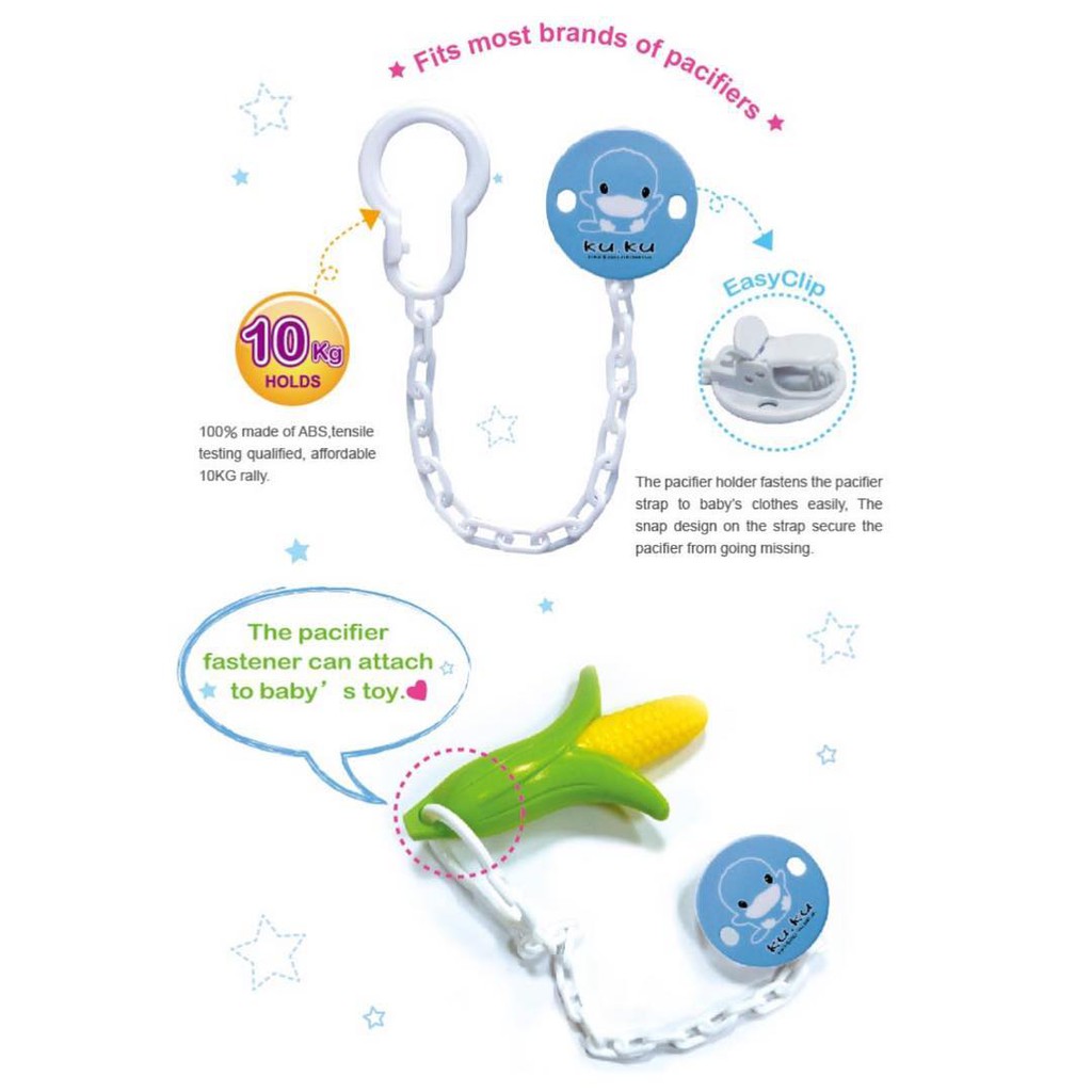 Ku.Ku Duckbill Colorful Pacifier Holder - KU5396A