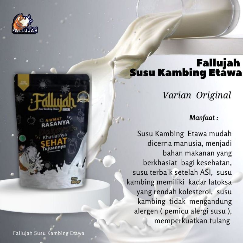 

FALLUJAH SUSU KAMBING ETAWA VARIAN RASA ORIGINAL 500 gr