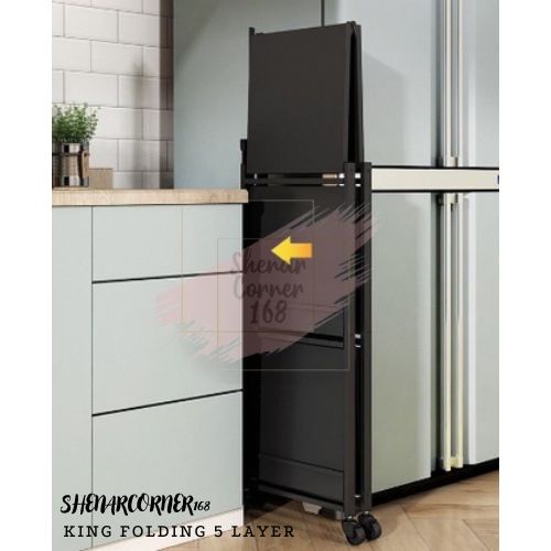 SHENAR RAK DAPUR LIPAT 5 LAYER KING / RAK DAPUR LIPAT 3 LAYER QUENN / RAK DAPUR SUSUN TEMPAT OVEN / RAK SUSUN DAPUR KAMAR MANDI BALKON RUANG TAMU / LEMARI KABINET KANTOR RUANG TAMU, SHENARCORNER168