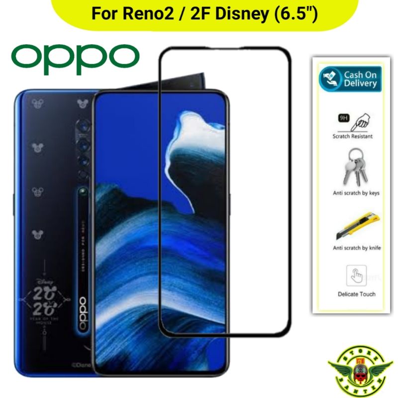 Tg Oppo Reno2 2F Tempered Glass - Gorila Anti Gores Kaca Reno 2F Reno 2 Disney Full Layar 9H Cover L