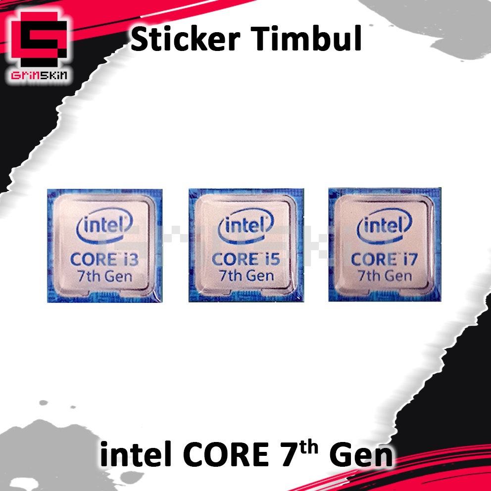 Sticker Timbul Emblem intel Core i3 i5 i7 Gen 7