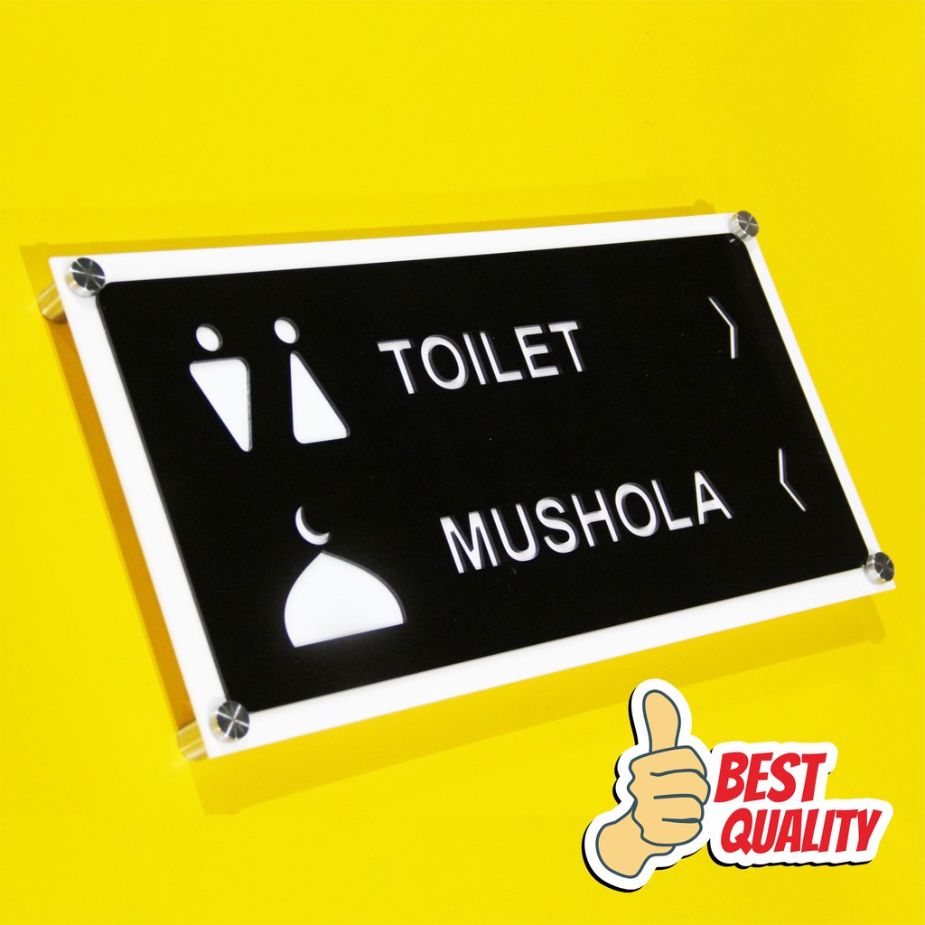 PAPAN TANDA SIGN Toilet WC dan Mushola Akrilik