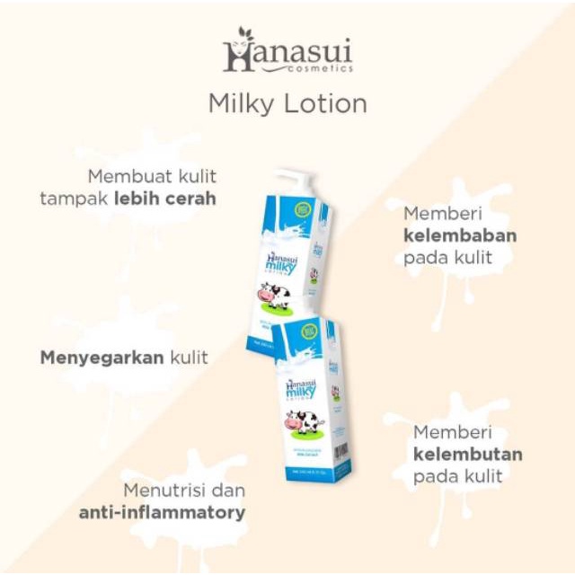 HANASUI (✔️BPOM) Milky Lotion with Milk Extract | lotion susu hanasui (KIM)