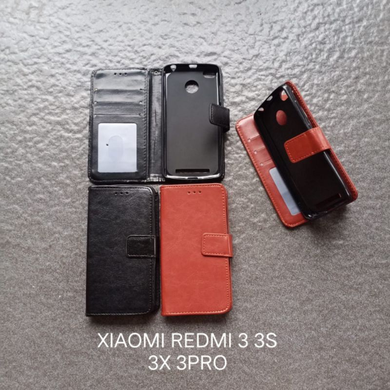 Flip Case xiaomi redmi 4X . Redmi 3 . Redmi 3S 3X 3 PRO bookcover sarung buku dompet flipcase flipshell