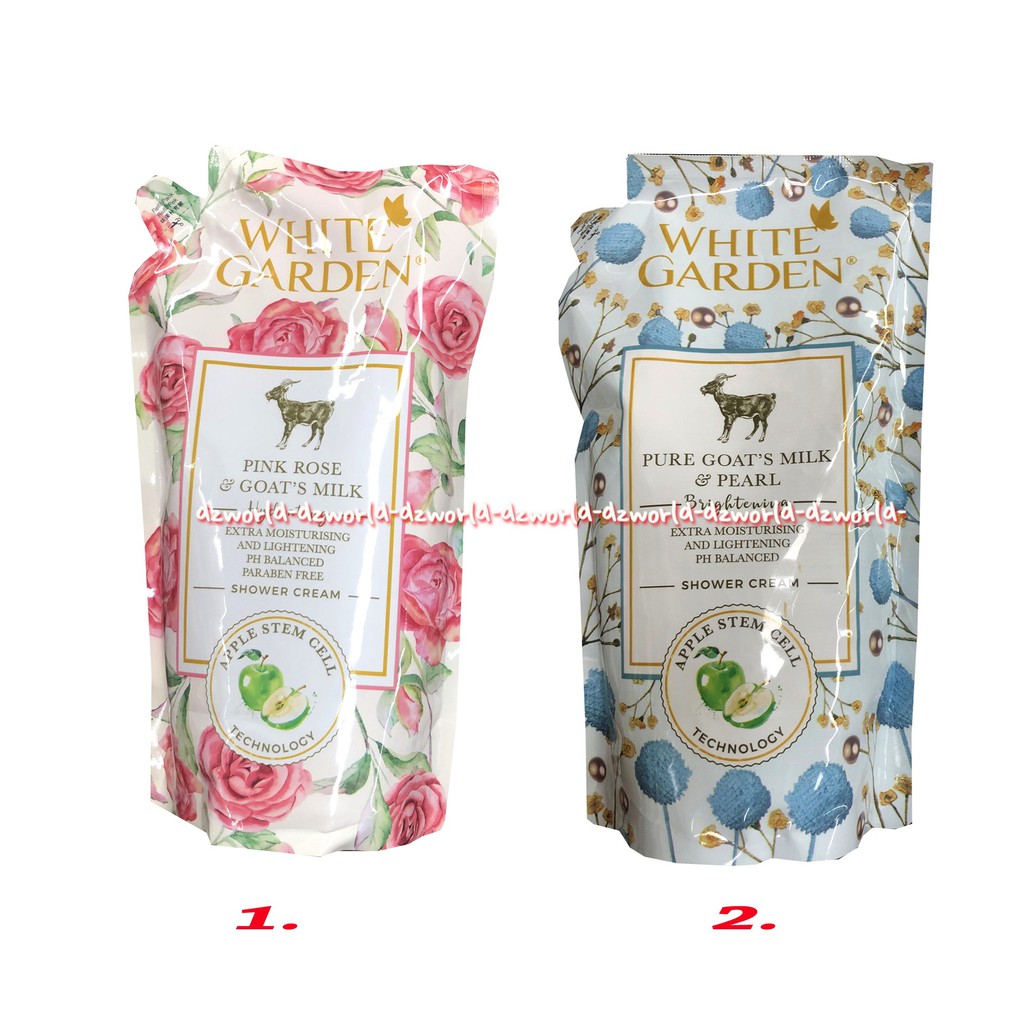 White Garden Pink Rose Goat Milk Apple Stem Cell 900ml Sabun Mandi Cair