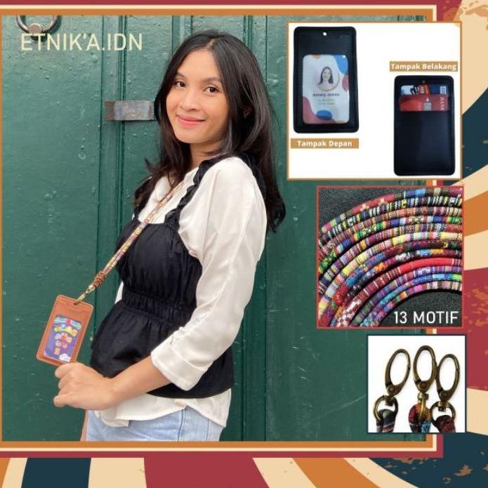 

✔️New Arival LANYARD TENUN / ID CARD HOLDER TALI - 3 SLOT KARTU |Promo!!!|launching|New!