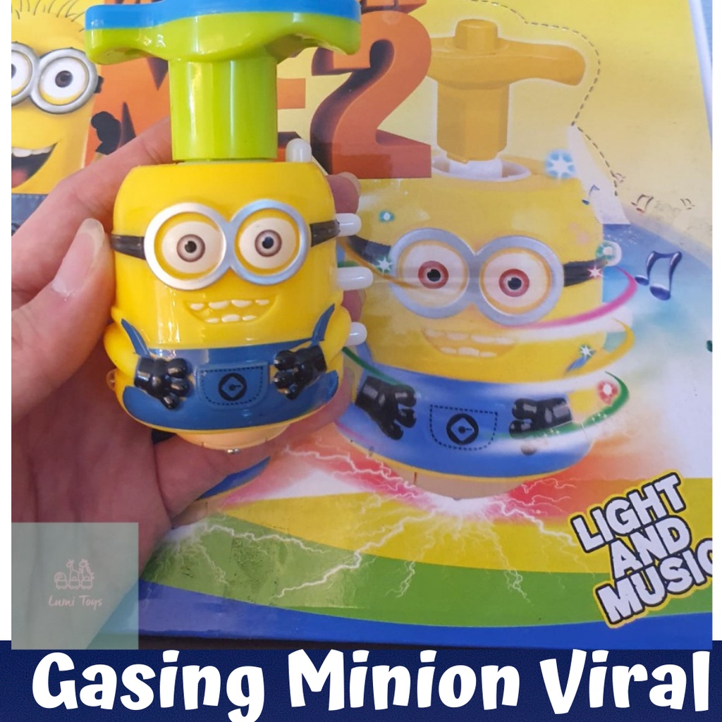 Mainan Gasing minion Minion Despicable Me 2 gangsing Spinner viral ada lampu dan suara barang unik l