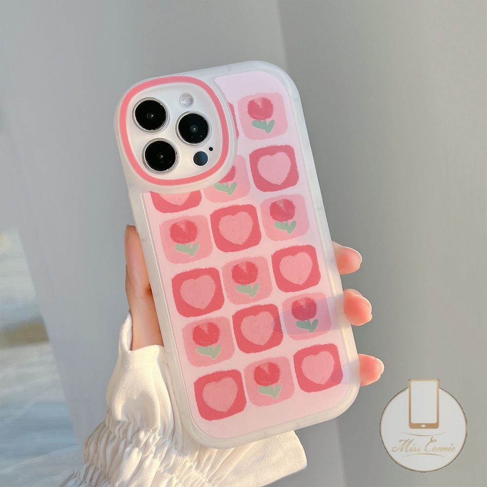 Case Pelindung Lensa Bentuk Bunga Tulip Tahan Banting Untuk iPhone 11 12 13 Pro Max XR 7 8 6 6s Plus X XS Max SE 2020