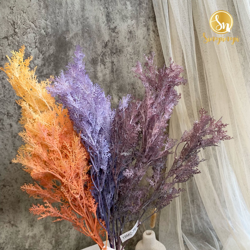 RUMPUT ASPARAGUS COLOR | ARTIFICIAL FLOWER DAUN TANAMAN LAMARAN NIKAH DEKORASI HIASAN BAHAN KERAJINA