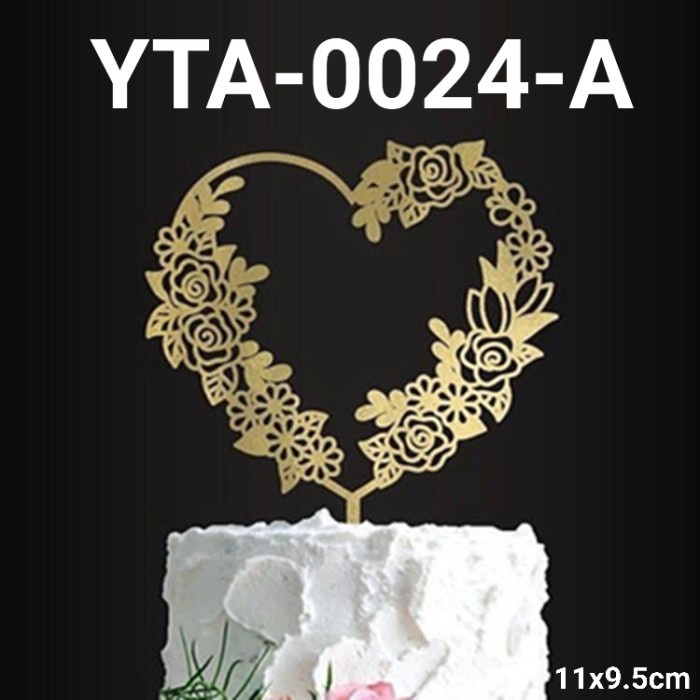 

GR-YTA-0024 CAKE TOPPER AKRILIK VALENTINE WEDDING HATI LOVE PINK EMAS BEST SELLER