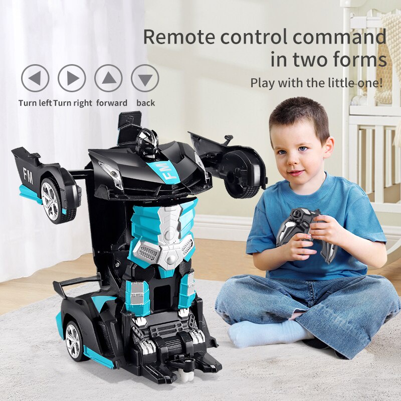 RC Transformer 1 18  2in1 Mobil Remote Control Robot Cas Mainan Mobil Berubah Robot