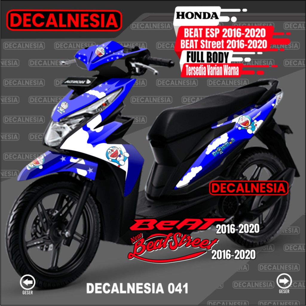 Motor Honda Decal Beat ESP FullBody Stiker Beat Street Dekal Sticker 2017 2018 2019 2020 Doraemon