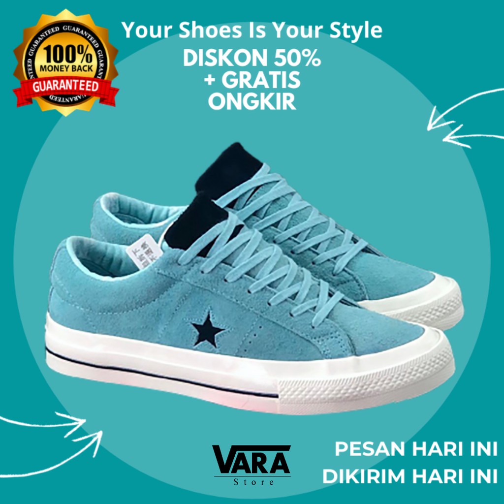 (BISA GRAB) CONVERSE ONE STAR OCEAN BLISS NAVY EGRET / SEPATU CONVERSE ONE STAR PREMIUM
