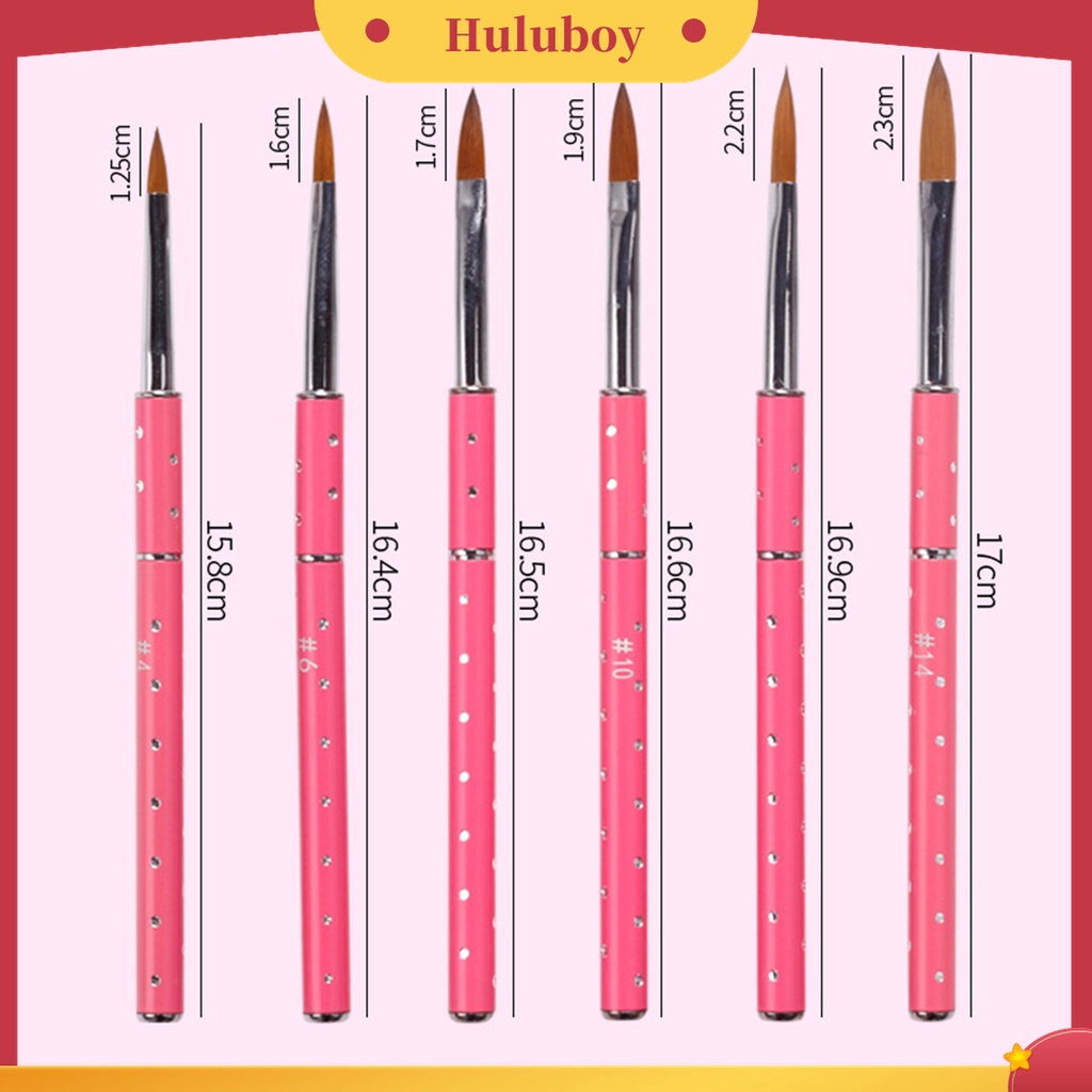 Huluboy Huluboy♡ Brush Pen Nail Art Bulu Wol Nilon Flexible Ramah Lingkungan DIY Untuk Wanita